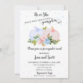 Invitation Lui ou elle Pink Blue Citrouille Genre Révélation (Devant)