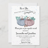 Invitation Lui ou elle Pink Blue Citrouille Genre Révélation  (Devant)