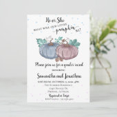 Invitation Lui ou elle Pink Blue Citrouille Genre Révélation  (Debout devant)