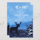 Invitation Lui ou elle Snowflake Winter Wonderland Baby showe (Devant / Derrière)