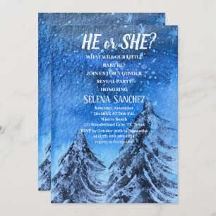Invitation Lui ou elle Snowflake Winter Wonderland Baby showe