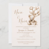 Invitation Lui ou elle Teddy Bear avec des ballons Révélation (Devant)