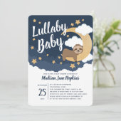 Invitation Lullaby Baby Sloth Moon Baby shower (Debout devant)