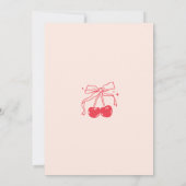 Invitation Lumber & Red Bow Cherry Fruit 1st Birthday Party (Dos)