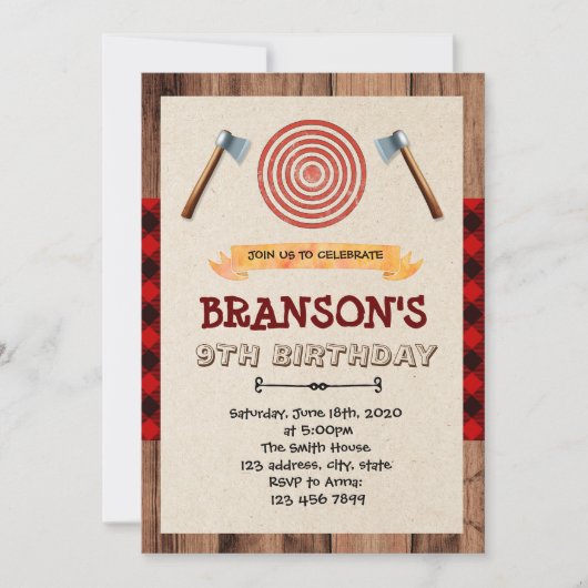 INVITATION LUMBERJACK (Devant)