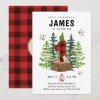 Lumberjack 1er anniversaire Buffalo Plaid Invitati