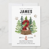 Invitation Lumberjack 2e anniversaire Buffalo Plaid Invitatio (Devant)