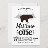 Invitation Lumberjack Boy Bear Premier anniversaire (Devant)