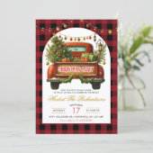 Invitation Lumberjack Christmas Truck Holiday Party (Debout devant)