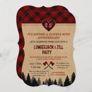 Invitation LumberJack et Jill Mariage 40e anniversaire