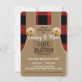 Invitation Lumberjack Flannel Cute comme un Baby shower à bou (Devant)