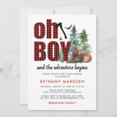 Invitation Lumberjack Flannel ours Baby shower garçon (Devant)