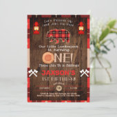 Invitation Lumberjack garçon 1er anniversaire invitation. (Debout devant)