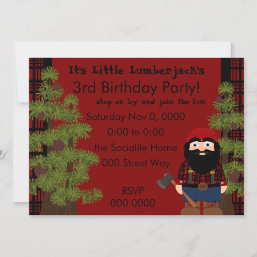 Invitation Lumberjack Gnome (Devant)
