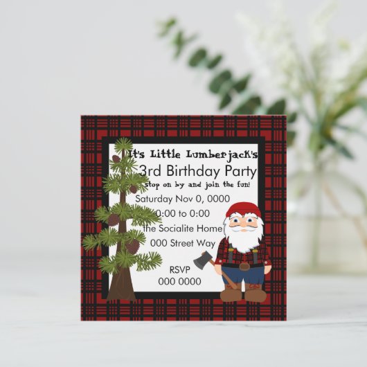 Invitation Lumberjack Gnome (Debout devant)