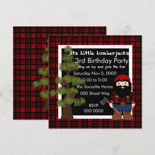 Invitation Lumberjack Gnome (Devant / Derrière)