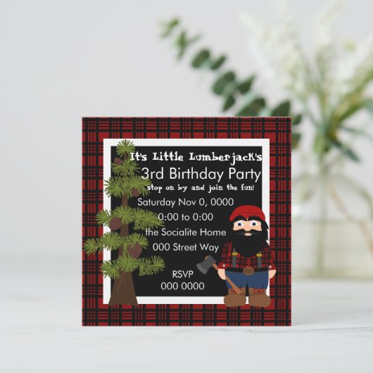 Invitation Lumberjack Gnome (Debout devant)