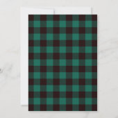 Invitation Lumberjack Green Buffalo Plaid Pines Fête (Dos)