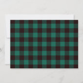 Invitation Lumberjack Green Plaid First Birthday Baby Photo (Dos)