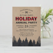 Invitation Lumberjack Red Buffalo Plaid Forest Fête (Debout devant)