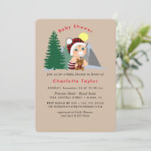 Invitation Lumberjack Rouge Noir Plaid Baby shower mou (Debout devant)