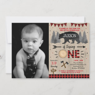 Invitation Lumberjack Wild un 1er premier anniversaire Invita