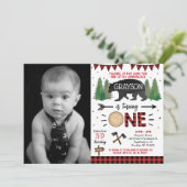 Invitation Lumberjack Wild un 1er premier anniversaire Invita (Debout devant)