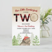 Invitation Lumberjack Woodland Forest Bear 2e fête d'annivers (Debout devant)