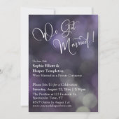 Invitation Lumière à bokeh violet et typographie "Nous sommes (Devant)