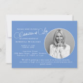 Invitation Lumière bleue minimale Célébration de vie Invitati (Devant)