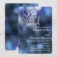 Lumière Bokeh Bleue & Typographie 32 Mariage 1