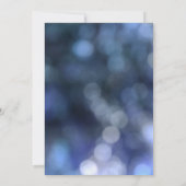Invitation Lumière Bokeh Bleue & Typographie "Juste Mariés" (Dos)