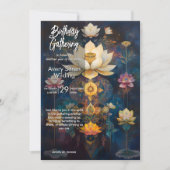 Invitation Lumière Céleste | Dessin de Fleur de Lotus (Devant)
