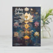Invitation Lumière Céleste | Dessin de Fleur de Lotus (Debout devant)