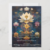 Invitation Lumière Céleste | Dessin de Fleur de Lotus (Dos)