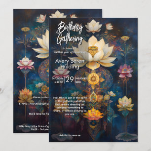 Invitation Lumière Céleste Dessin de Fleur de Lotus