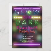 Invitation Lumière dans les lumières de néon foncé Amusant fê (Devant)