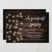 Invitation Lumière de chaîne de ferme rustique, mariage fugué (Devant / Derrière)