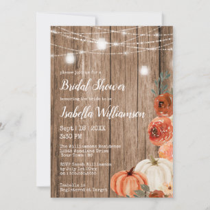 Invitation Lumière de corde d'automne et fête de mariage en b