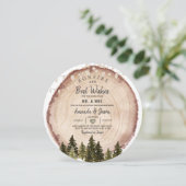 Invitation Lumière de corde de douche de couple de bois rusti (Debout devant)