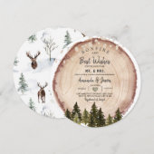 Invitation Lumière de corde de douche de couple en bois rusti (Devant / Derrière)