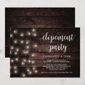 Invitation Lumière de corde de ferme rustique, mariage évasio (Devant / Derrière)