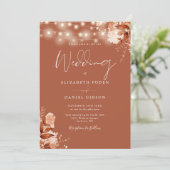 Invitation Lumière de corde florale rustique en terre cuite p (Debout devant)