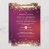 Invitation Lumière de flambage or Mariage officiel (Devant / Derrière)