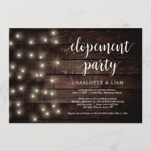 Invitation Lumière de guirlande de ferme rustique, mariage fu