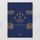 Invitation Lumière élégante de lanterne : Message de Ramadan (Dos)