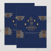 Invitation Lumière élégante de lanterne : Message de Ramadan (Devant / Derrière)