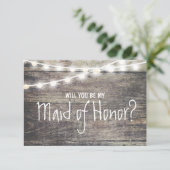 Invitation Lumière en bois rustique de ficelle vous serez ma (Debout devant)