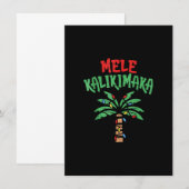 Invitation Lumière hawaïenne de Noël Mele Kalikimaka Palm Tre (Devant / Derrière)