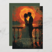 Invitation Lumière Lune Romantique Incandescente (Devant / Derrière)